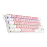 Teclado Gamer Redragon Lakshmi K606pw-r Sw Blue Rosa Branco Cor De Teclado Rosa E Branco