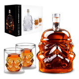 Whiskey Flask Carafe Decanter With 2 Glasses, Whiskey Gla...