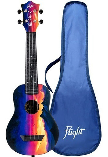 Ukelele Soprano Sunset Elise Ecklund Flight Tus-ee Con Funda Color Azul