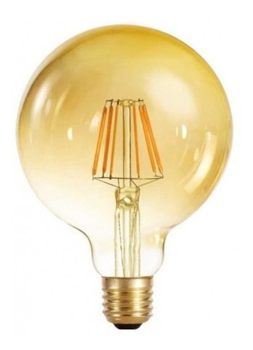 Lámpara Globo Led Vintage 8w Filamento No Dimerizable Ambar