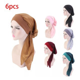 6 Piezas -turbante Oncológico Alopecia Adorno Cabeza Color 6pcs-d