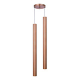 Iluminar Ambiente Pendente Luminária Tubo Rose Gold 50 Cm Cabo Cristal - Duplo