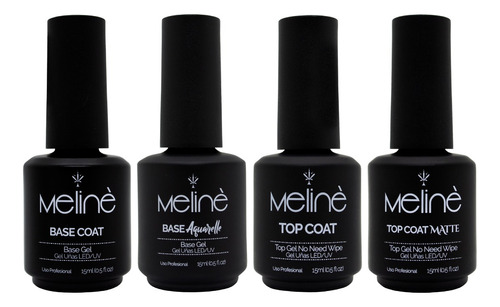 Meliné Base + Aquarelle + Top Coat + Top Matte Gel On Off