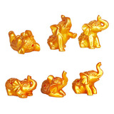 Elefante Dorado Gold X 6 Decoraciòn Prosperidad Suerte 