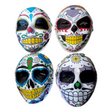 Kit C/ 03 Máscaras Caveira Mexicana Colorida Festas Eventos