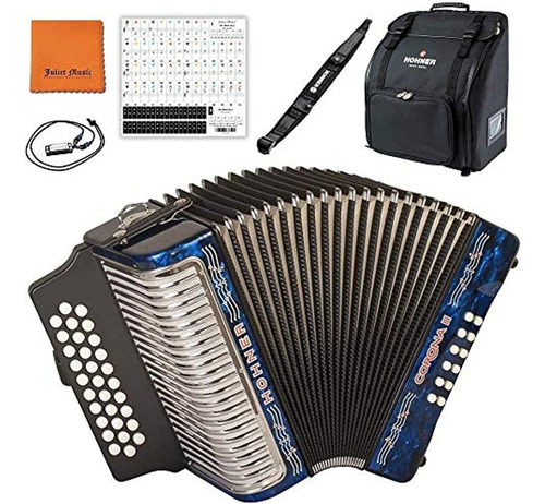 Hohner 3500bl Corona Ii F/bb/eb Acordeón Diatónico - Paquete