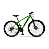 Mountain Bike Tkz Yatagarasu Aro 29 17  21v Freios De Disco Mecânico Câmbio Shimano Cor Verde/preto