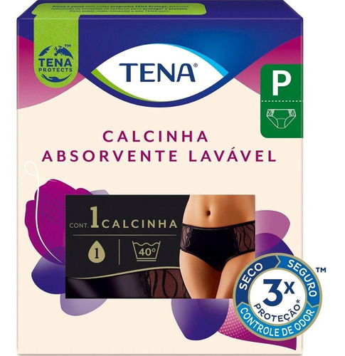 Calcinha Absorvente Para Incontinência Urinária Tena Preta P