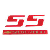 Emblemas Ss Silverado Laterales Rojo Camioneta Chevrolet 