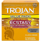 Trojan Ultra Acanalado Éxtasis Lubricado Condones, 26 Conde