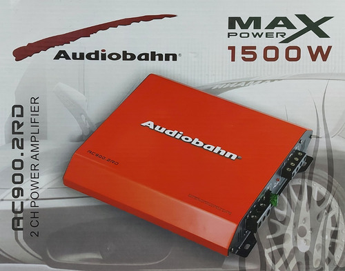 Amplificador Fuente Audiobahn 1500w 2 Canales Color Rojo