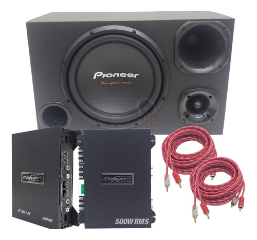 Caixa Trio Pioneer Completa Sub 12pol Módulo Falcon Hs 500w