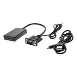 Cable Vga A 1080p Hd + Adaptador Convertidor Cable De Audio