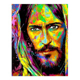 Cuadro Decorativo Cristo Jesús Rostro De Colores 55cm X 70cm