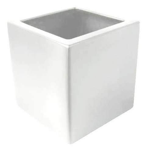 Maceta Minimalista Modelo Cubo De Fibra De Vidrio De 50x50