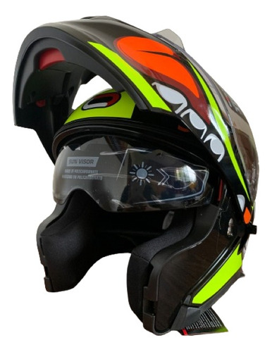 Casco Roda Rush Amarillo Nice Abatible