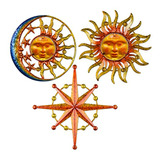 Sun Moon Star Arte De Pared De Metal, Decoración Extraña De 