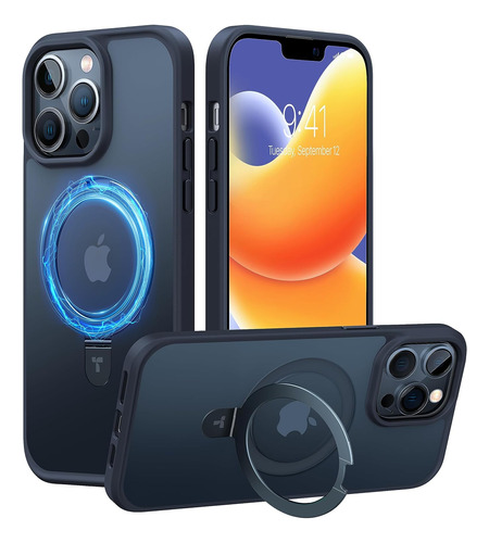 Funda Magnetica Para iPhone 13 Pro, Negra Traslucida