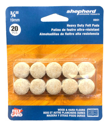 20x Protectores Fieltro Alta Resistencia 19mm P/ Piso Madera