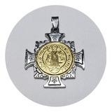 Medalla San Benito Acero Quirurgico Cruz Grande  C/dorado