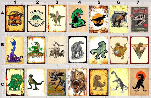 Cuadro Chapa - Cartel - Dinosaurios - T Rex - Jurassic Park