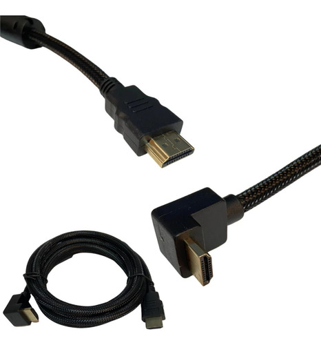 Cabo Conector 90 Graus Hdmi X Hdmi 1080p 2 Metros