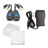 Caja Paso +video Balun Rj45+fuente De Poder 1amp