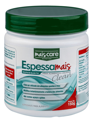 Espessante Mais Care Espessa Mais Clean Translúcido 150g