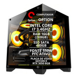 Cpu Pc Gamer I7 3.4ghz 16gb Ssd 480gb 500w Rtx3050 8gb