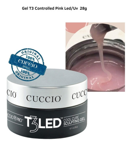 Gel T3 Controlled Pink 28g Led/uv - Cuccio Pro