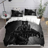 3 Peças De Capa De Edredom Black Panther, Capa De Travesseir