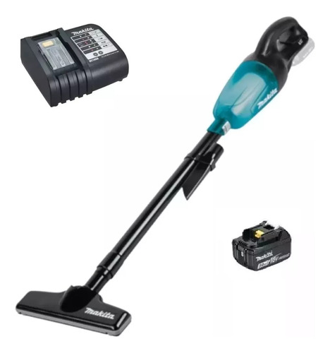 Makita Bateria Dcl180zb Aspirador De Pó 18v Com Carregador E Bateria Cor Azul-turquesa