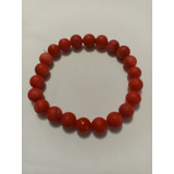 Pulsera De Coral Rojo 17cm.