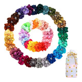 50 Colores Ligas Elásticas Para Cabello Scrunchies De Satén