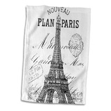 Toalla 3d Rose Nouveau Paris Vintage Torre Eiffel, 15 X 22