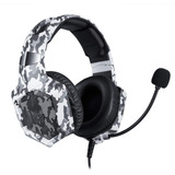 Fone De Ouvido Over-ear Gamer Onikuma K8 Branco Com Luz  Rgb Led