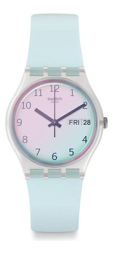 Reloj Swatch Ultraciel Para Mujer De Silicona Celeste Ge713