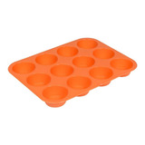 Molde Muffins Cupcakes Silicona Horno X12 Pettish Online Color Naranja