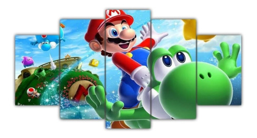 Quadro Decorativo Mosaico Super Mario Bross Filme Cinema Mdf