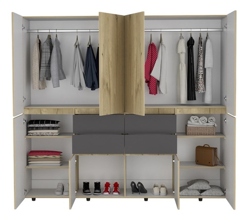 Closet Siruela Duna Blanco Plomo 200x220x50cm