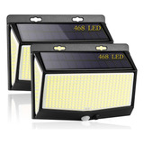 Foco Solar Led 468 Luces Gran Ángulo 270º Ip65 3 Modos