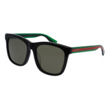 Gucci Gg0057sk 002 Square Shape Negro Verde