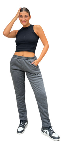 Pantalon Frisa Con Piel Babucha Jogging Jogger Mujer #4