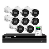 Kit 8 Câmeras Intelbras Ip67 Full Hd Nvr Nvd 1408 Canais 2tb