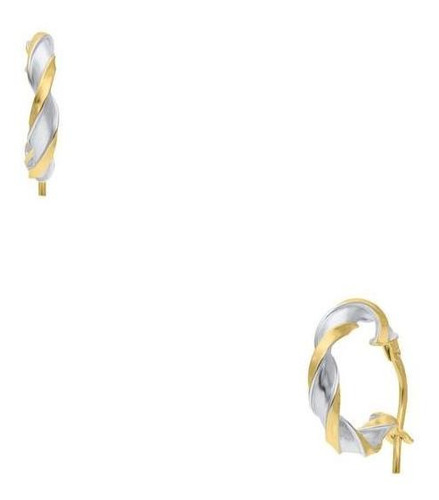 Arracadas Bizzarro Oro Bicolor Espiral Chica 14k-or90307yw