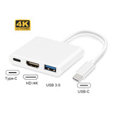 Adaptador Hdmi 4k Hub Usb 3.0 Tipo C  P/ Macbook Samsung 