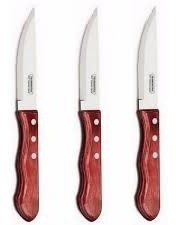 Cuchillo Para Asado Tramontina Jumbo Mango Madera X 3 Uni