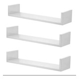 3 Prateleira Nicho U 60x10 Branco Mdf Decoratição