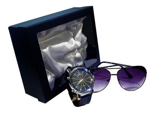 Set Regalo Hombre: Reloj + Lentes Sol.