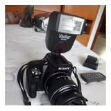 Camara Sony Alpha 390 Con Flash Y Control Remoto